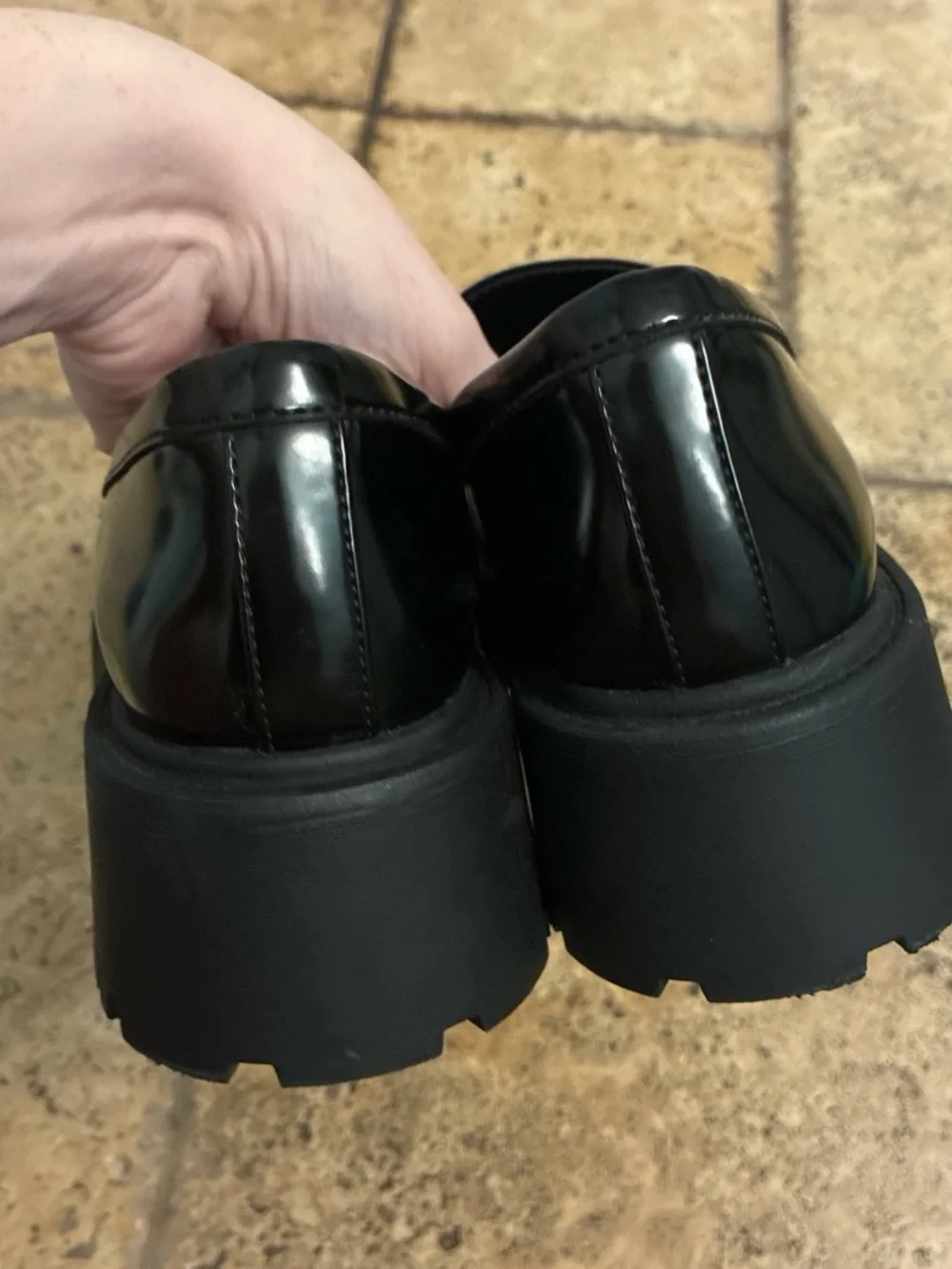 Steve Madden Black Patent Platform Loafers